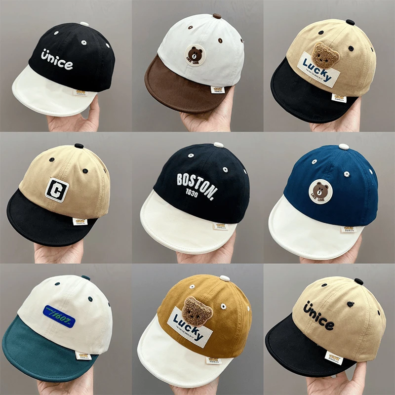 婴儿帽子春秋薄款可调节软檐宝宝鸭舌帽男女童小月龄遮阳棒球帽潮