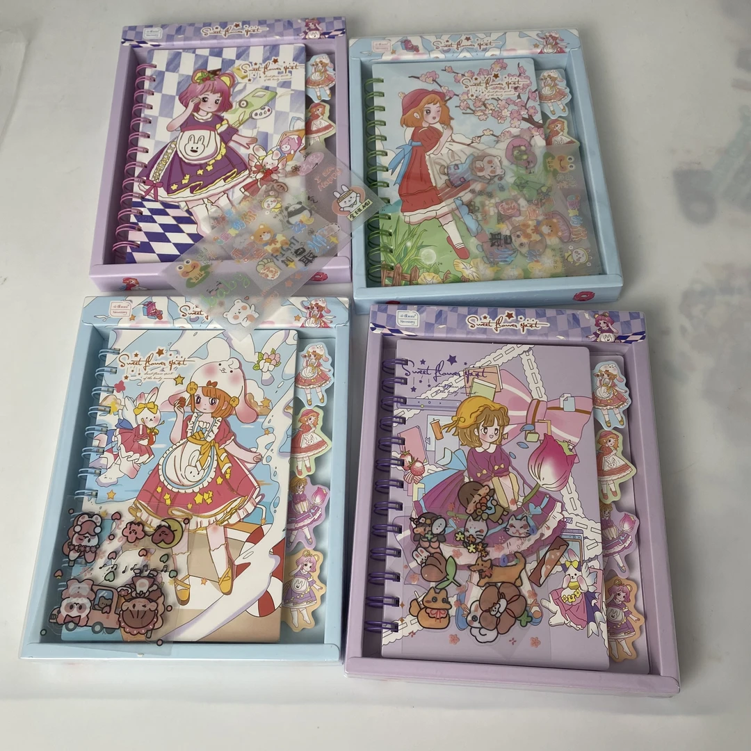 40K隔页线圈本四隔页分类线圈本可爱女孩53-40-4