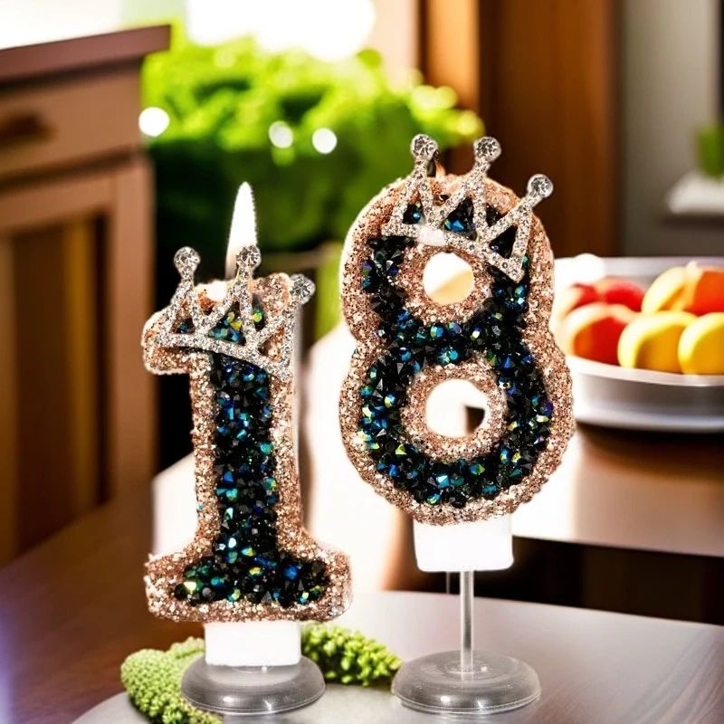 皇冠网红创意数字蜡烛生日蛋糕装饰蜡烛数字蜡烛排队气氛蜡烛装饰