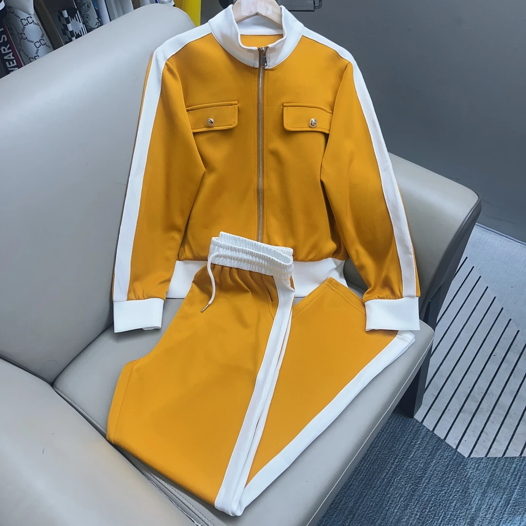 670#春秋潮流运动套装女2025春秋新款立领显瘦减龄休闲两件套