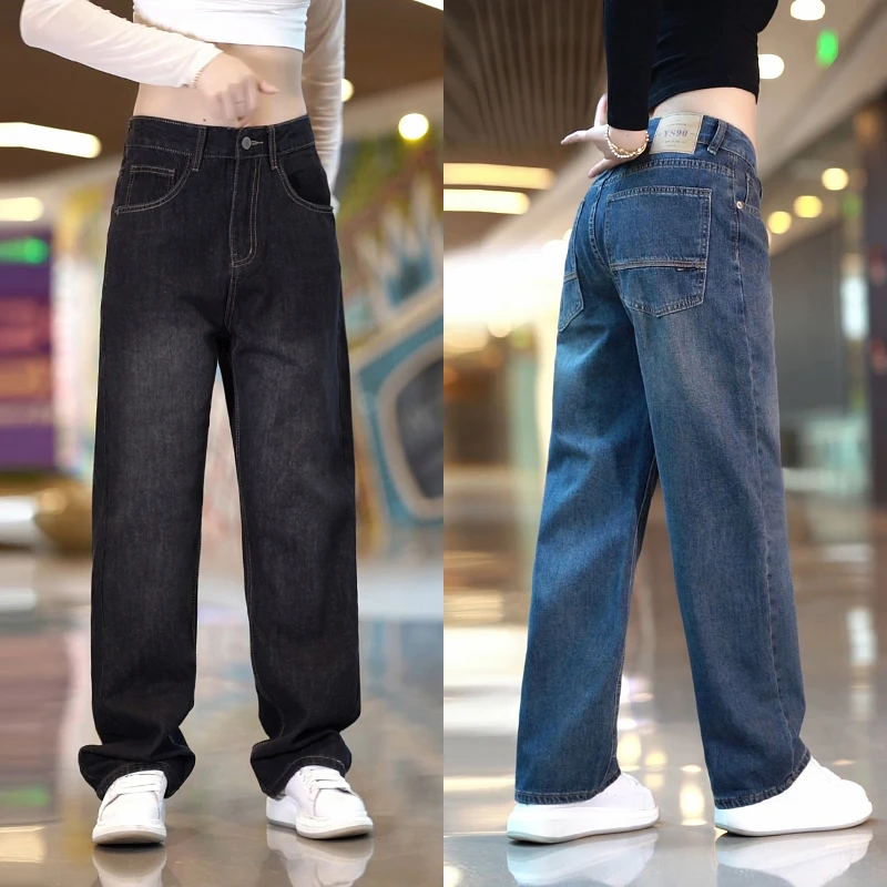 高街复古牛仔裤男士潮流时尚宽松直筒裤韩版百搭痞帅休闲裤子男款