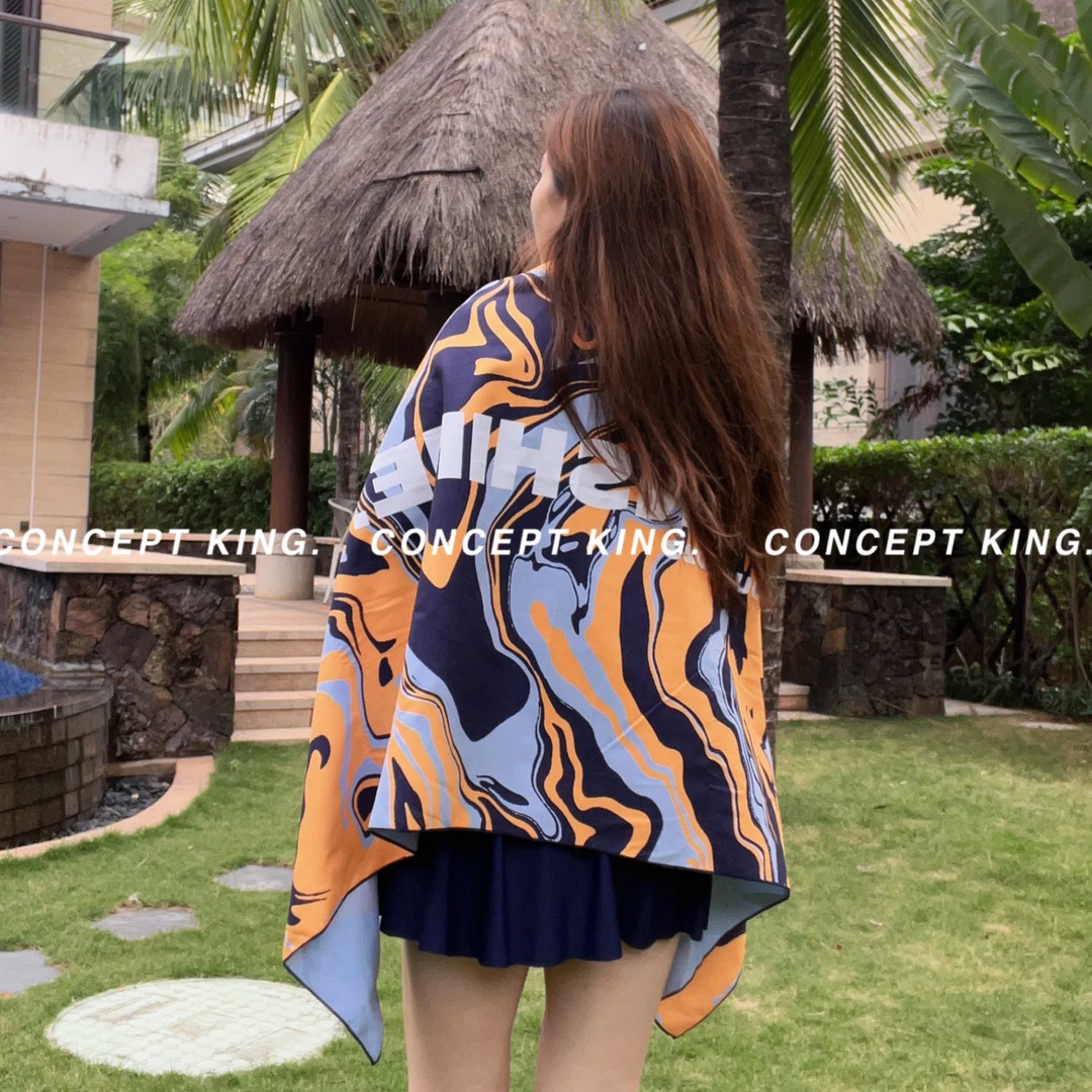 YX【调色盘浴巾】户外吸水印花时尚游泳大号速干浴巾J10