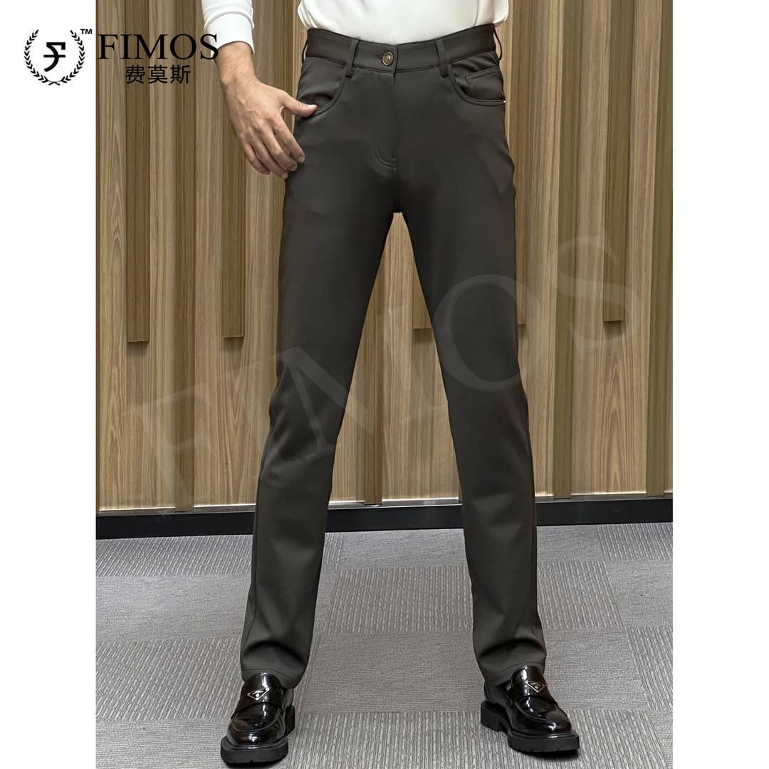 ★【夏季新品】Fimos男士成熟老爹风哑光商务休闲直筒裤微弹抗皱 DK7