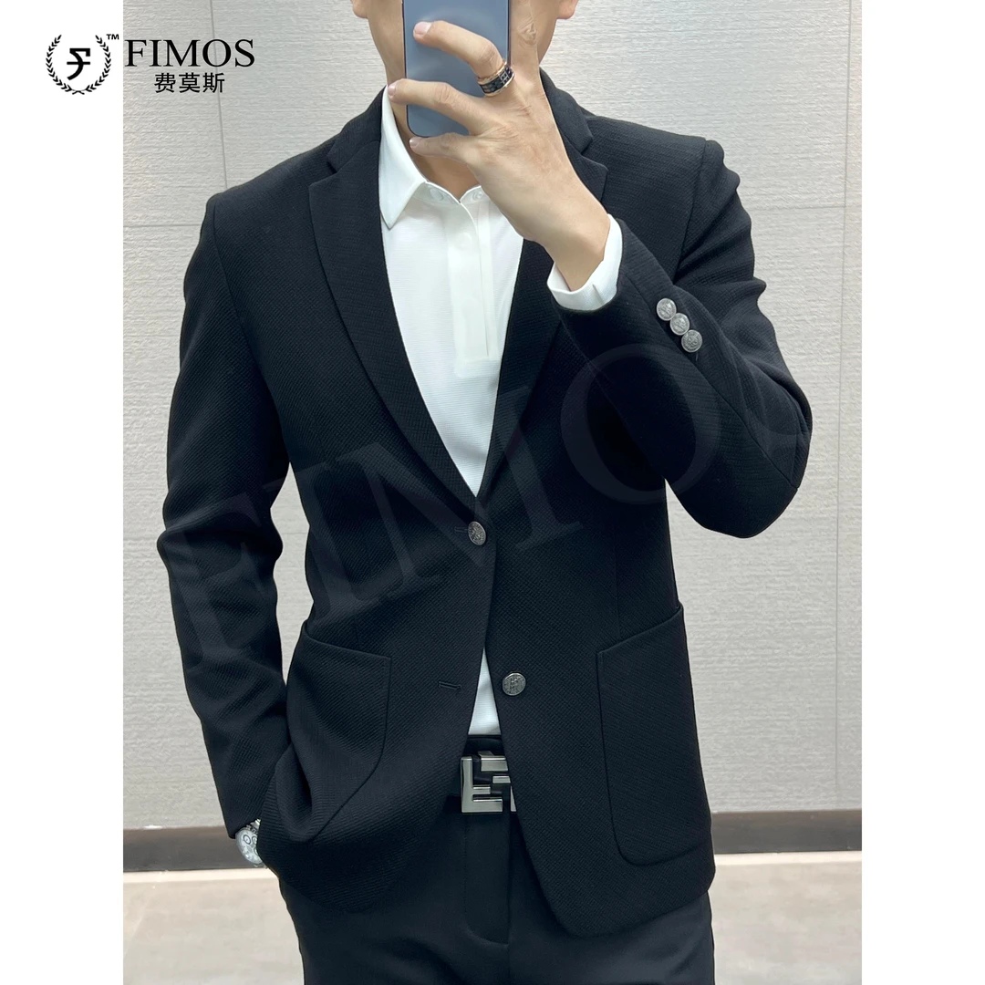 秋冬新款Fimos男士商务绅士百搭时尚舒适修身高级感针织西服 DW52