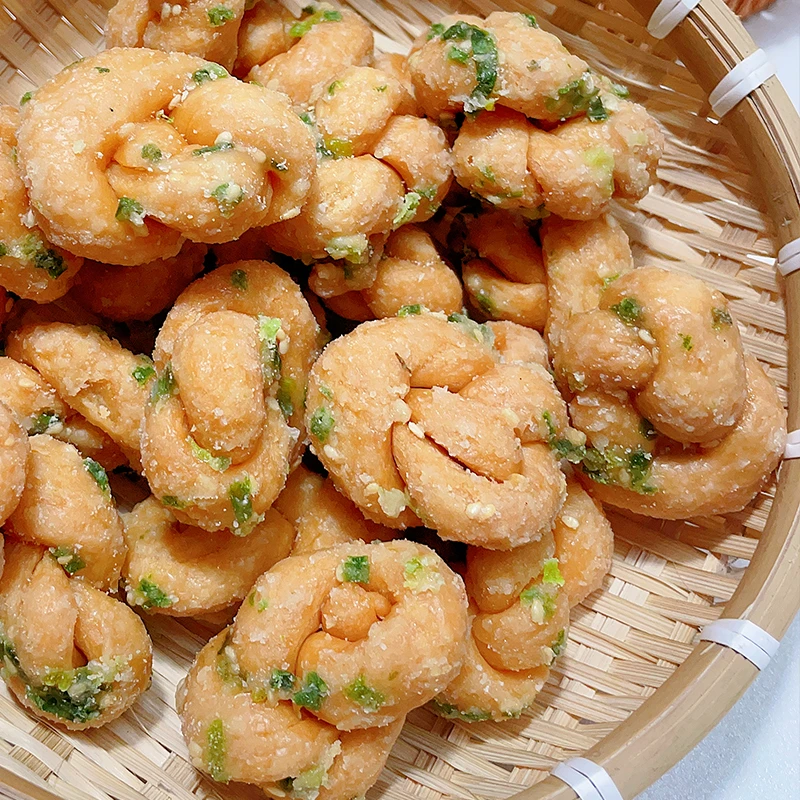 潮汕油索手工油索潮州特产潮汕小吃葱花油索海苔油索麻花独立包装