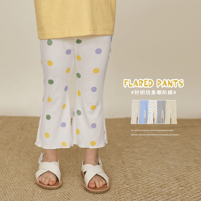 陈大猪女婴 儿童女童宝宝夏季春夏薄款九分喇叭裤 GKX48051 LUSON