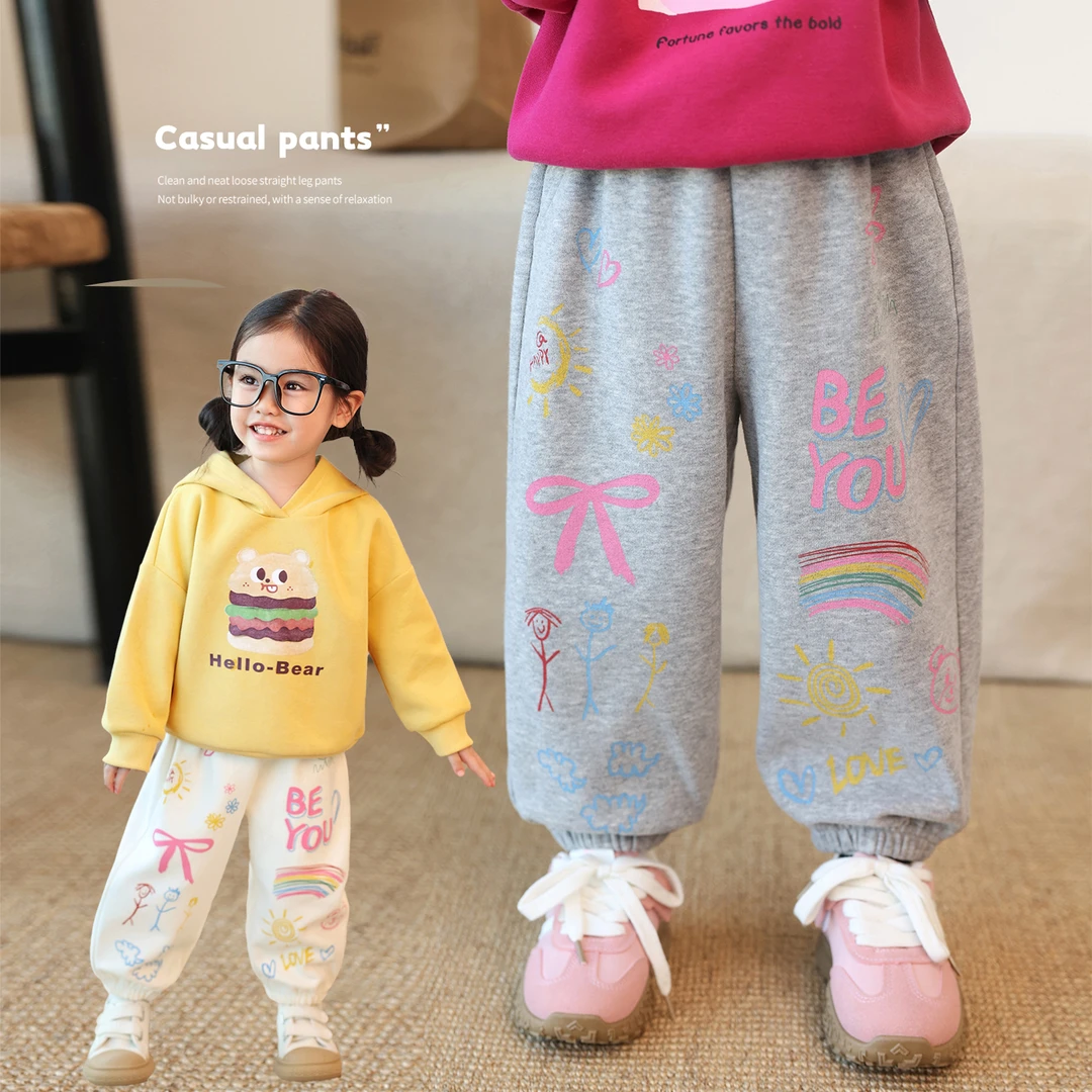 【反季专场】小O爸女婴童 卫裤秋季新款休闲裤束脚裤 FMQ460311