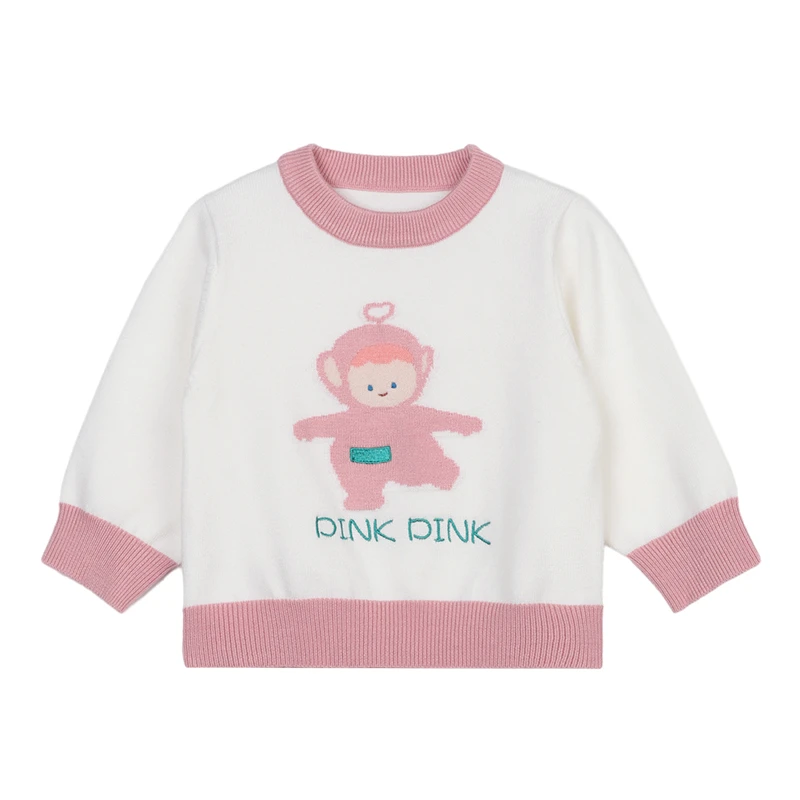 【反季专场】小O爸女婴童 FHQ31156 云朵甜茶图案套头毛衣