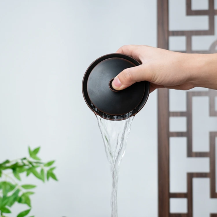 免茶漏不烫手专业盖碗 抓壶纯手工陶瓷茶具 复古中式茶具约160cc