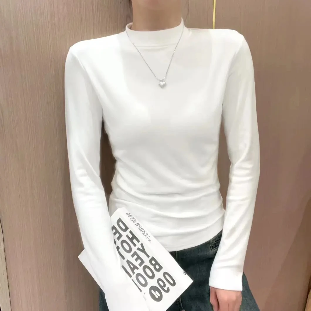 半高领德绒打底衫女2024新款外穿百搭秋冬内搭长袖修身基础款上衣
