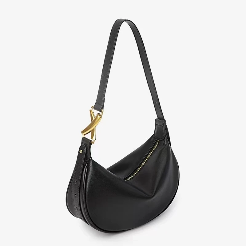 高级感月牙包包女2024新款夏季百搭饺子包休闲软皮单肩斜挎手拎包