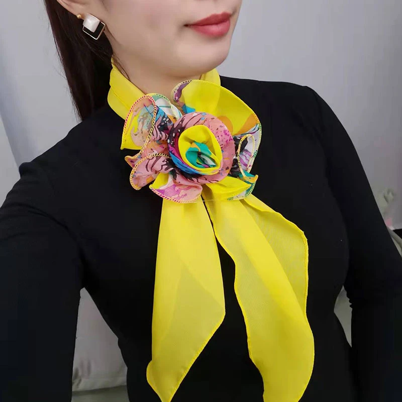 新款多功能百变丝巾围巾长条巾领花时尚百搭