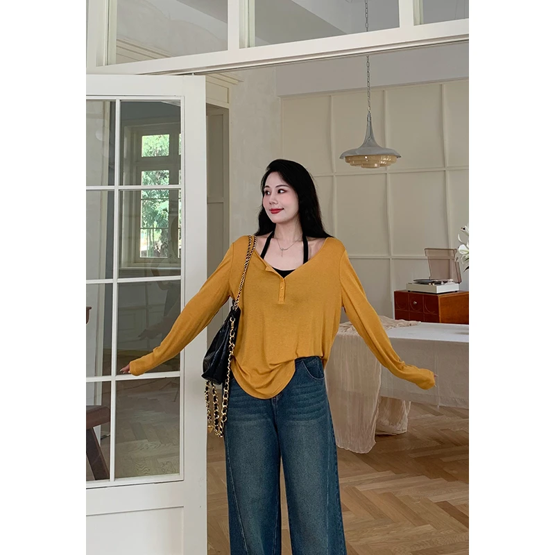 【周末日记2.0】秋季法式简约半开领时尚百搭防晒罩衫DM21625