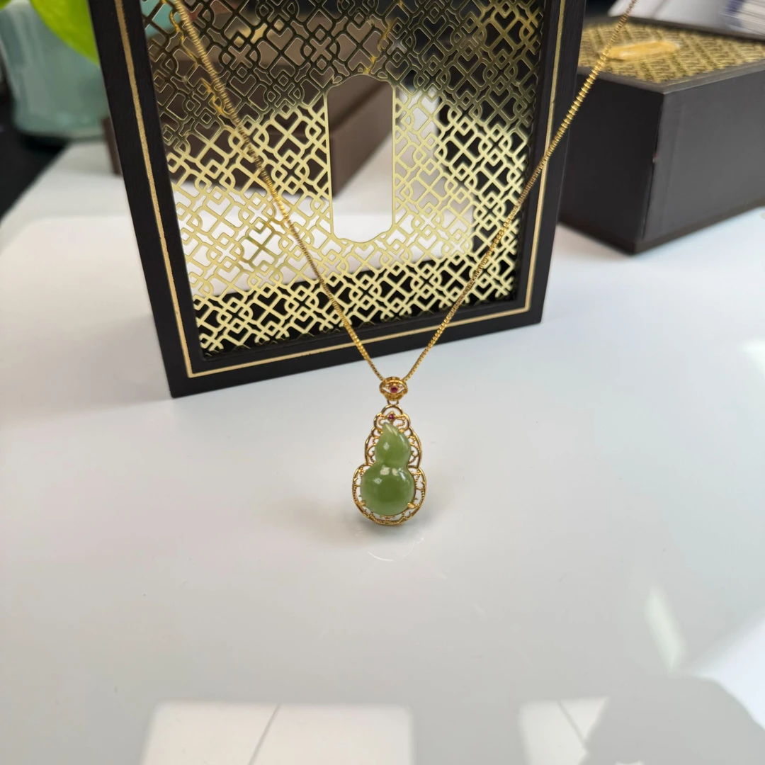 【苏禾珠宝】和田碧玉925银葫芦吊坠拍一发一（多样性发货）