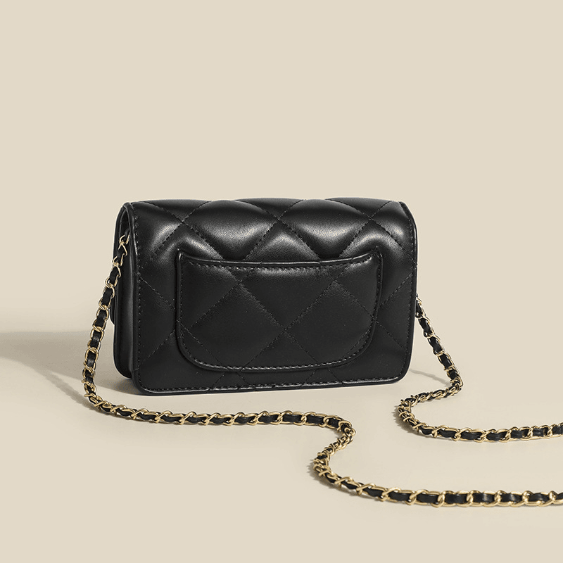 新年限定包包女2024新款小众设计高级感大气百搭小香风菱格链条包