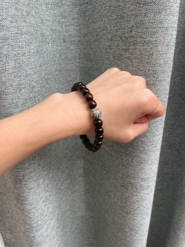 印度小叶紫檀手串天然木珠文玩男女款佛珠手链