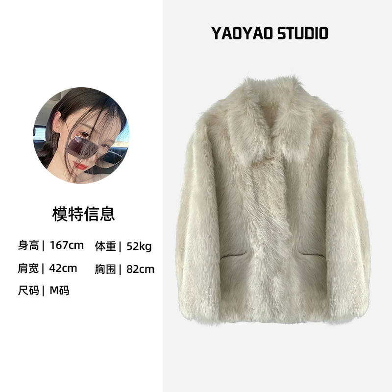 【YZ】“一眼万年”羊毛皮毛一体冬季中长款皮草外套女