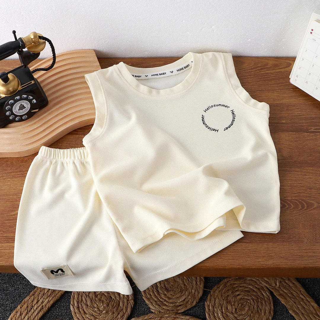 男童背心套装夏季薄款帅气网红衣服时尚潮流洋气大童外穿衣无袖