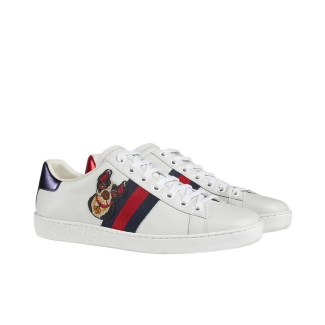 全新未使用 GUCCI/古驰 古驰GUCCI 白色法斗板鞋 全新未使用经典