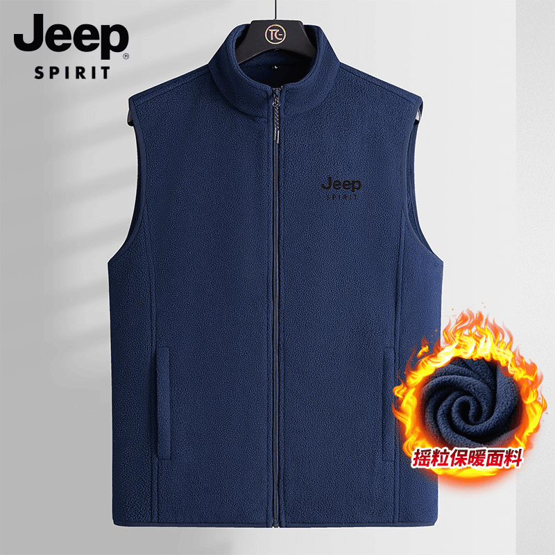 吉普JEEPSPIRIT秋冬男新款摇粒绒马甲男30-40岁男士秋冬马甲男士