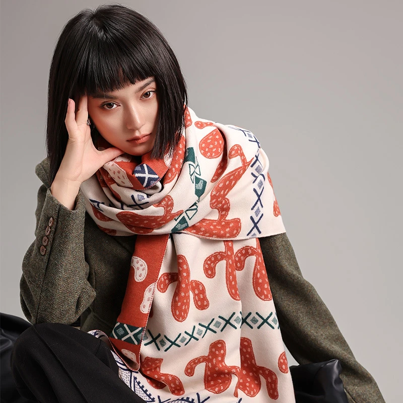 围巾2024新款秋冬季洋气百搭时尚气质保暖加厚轻奢爆款女围巾披肩