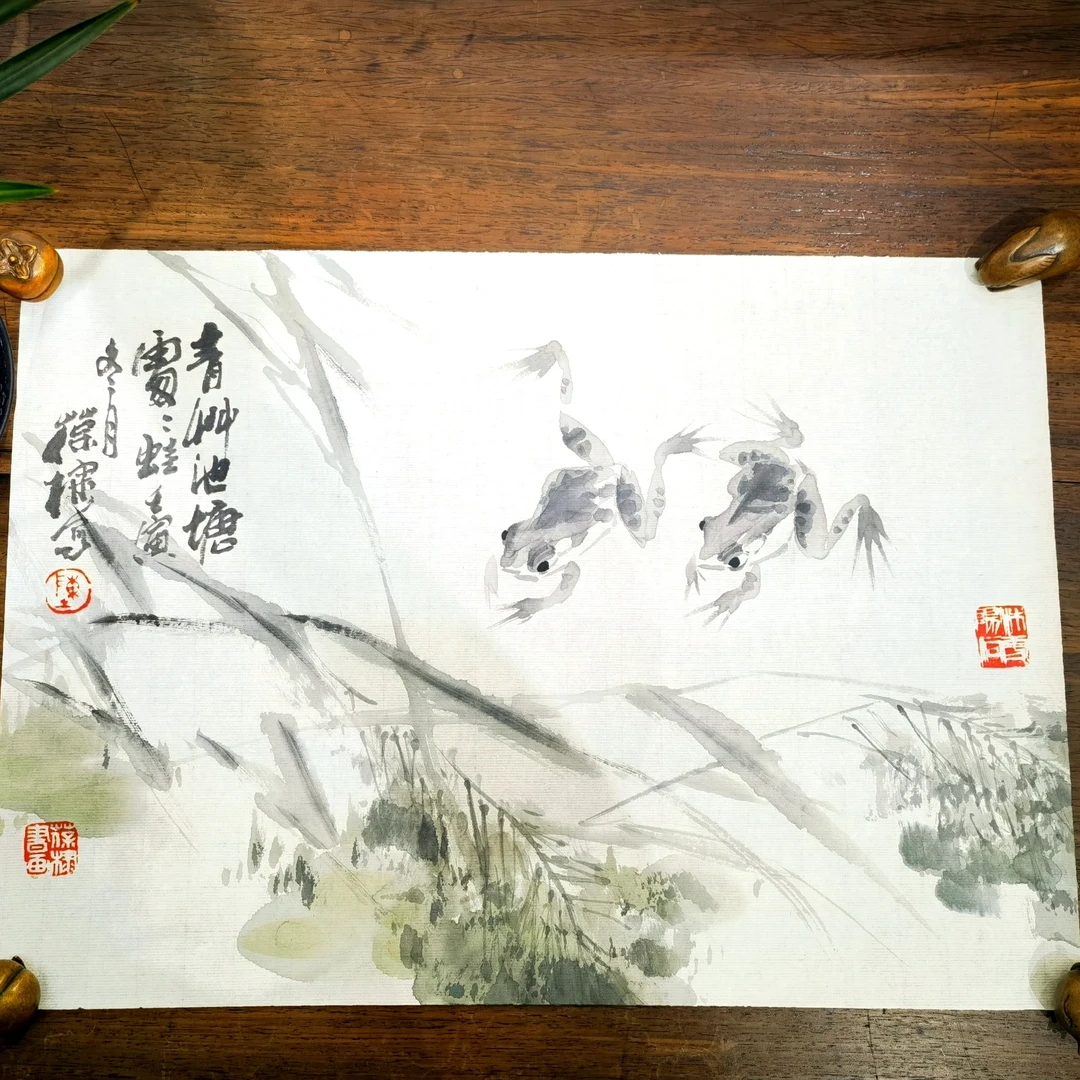 陈葆棣国画《青青池塘》32*44cm