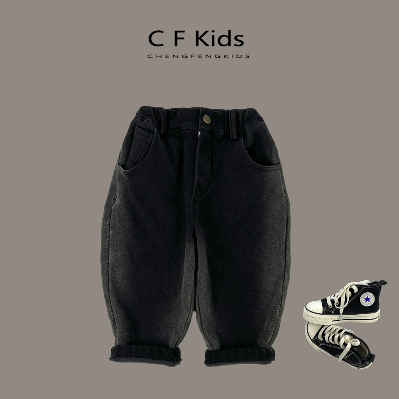 2024儿童新款秋冬季水洗软牛仔裤休闲长裤子33592