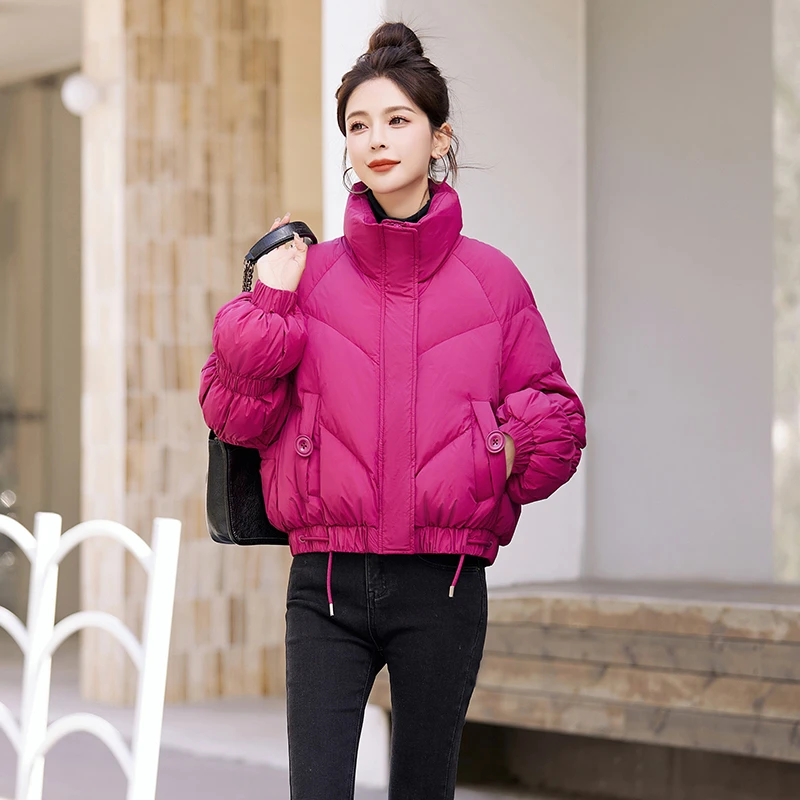 短款羽绒服女冬季2025年新款小个子设计感小众时尚洋气白鸭绒外套