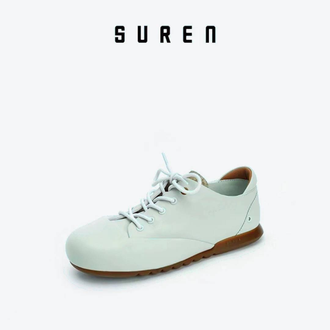 素人SUREN 原创设计女士真皮舒适低帮单鞋英伦风圆头牛津鞋247