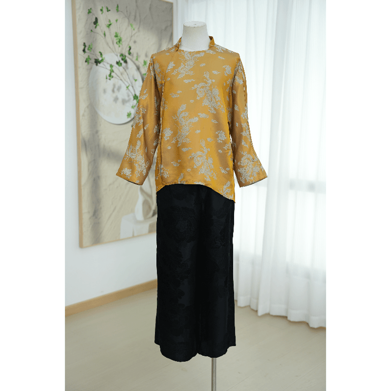 胖哥旗袍【A1027龙凤纹】4个码新中式衬衫提花桑蚕丝气质时尚