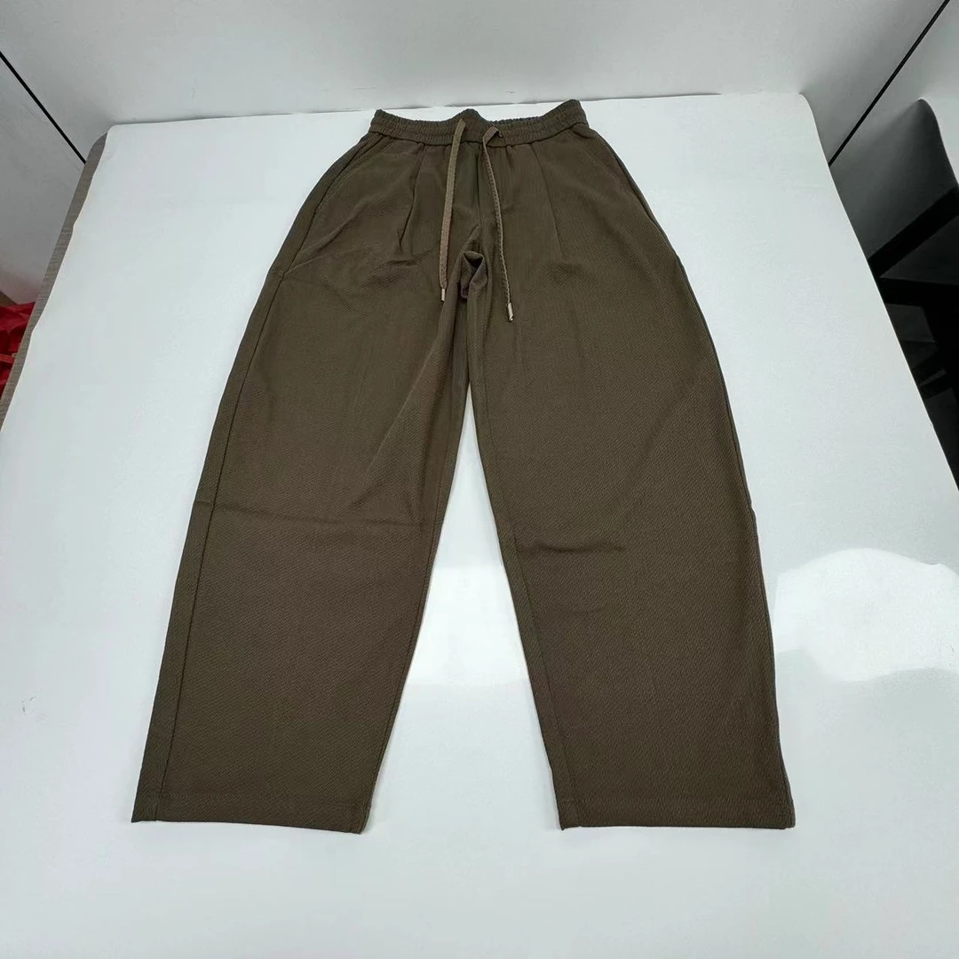 【陌选】男士新款时尚高级感弯刀裤男抽绳休闲裤-CH89103