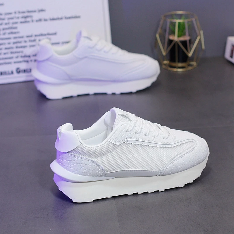 夏季新款透气小白鞋男鞋ins韩版情侣款百搭休闲鞋厚底阿甘运动鞋