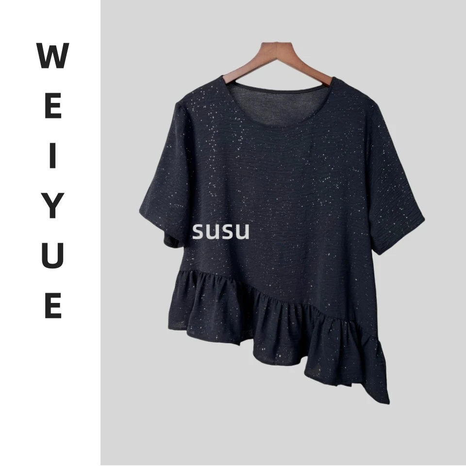 1314/高级感自带特效闪闪星空黑轻奢百搭气质上衣