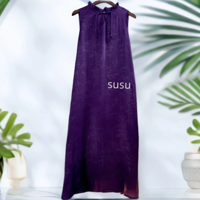 （紫竹清韵）1369/新中式国风优雅大气盘扣款夏季女装连衣裙