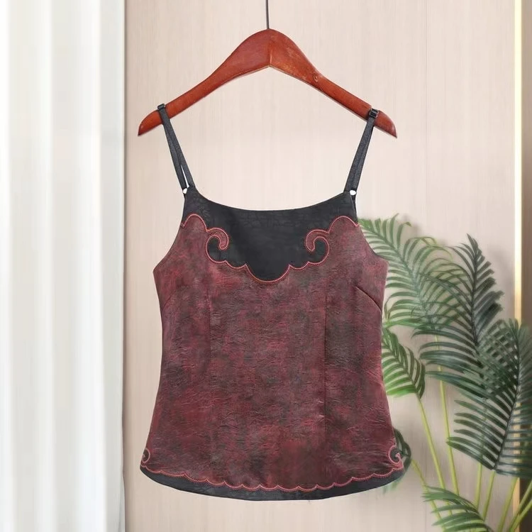 20240087新中式国风2024新款轻奢丝绸百搭高档吊带女背心打底复古