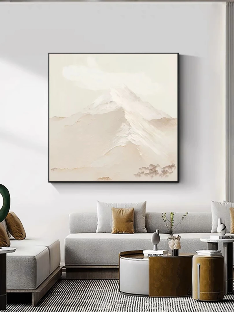 纯手绘装饰画肌理画简约轻奢北欧小清新挂画沙发背景墙玄关壁画