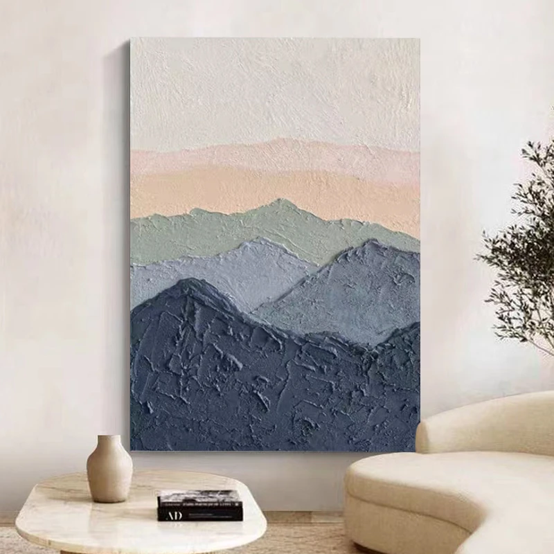 手绘抽象肌理客厅装饰画奶油风高级感油画轻奢落地画侘寂风玄关画