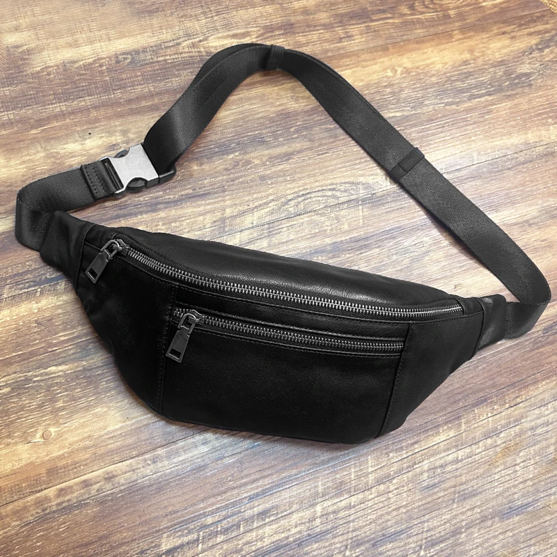 真皮胸腰包男头层牛皮潮时尚个性大容量小挎包手机运动休闲小包新