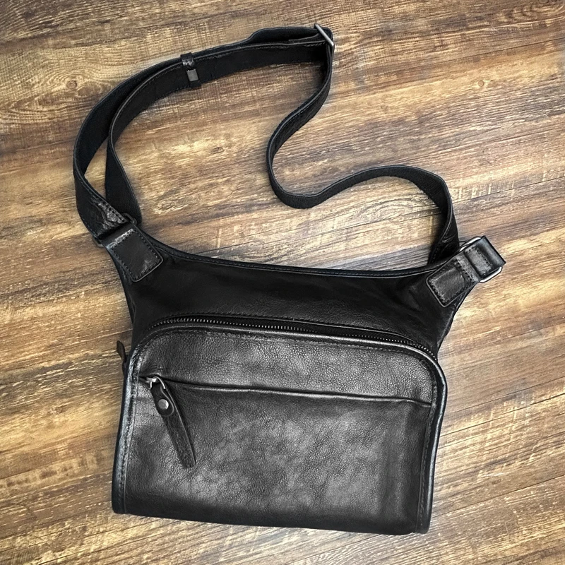 头层牛皮单肩斜挎包男个性商务休闲多功能大包时尚真皮背包大容量