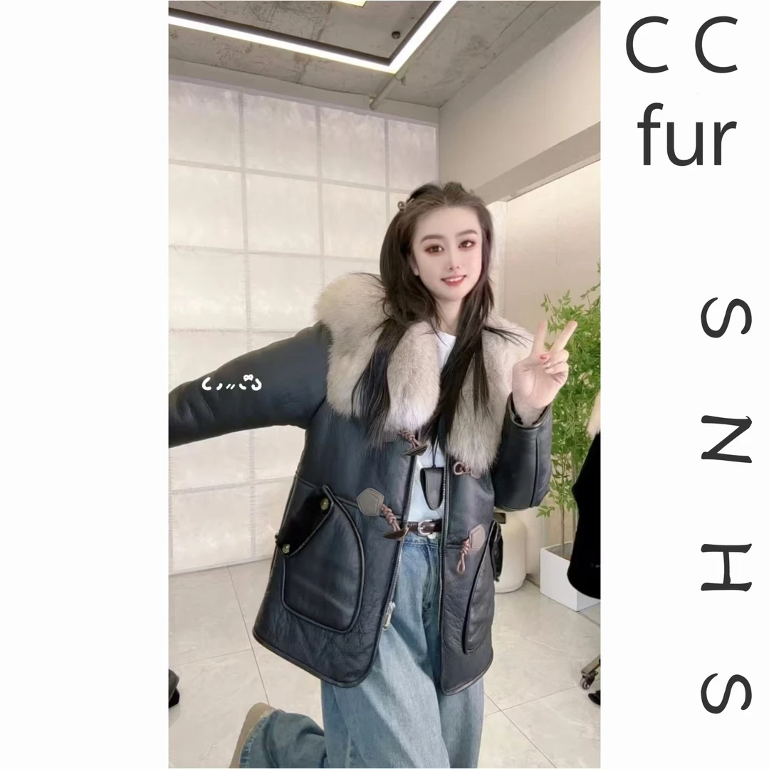 [CC FUR]"8029"设计师女洋气真皮皮衣羊毛皮外套冬季