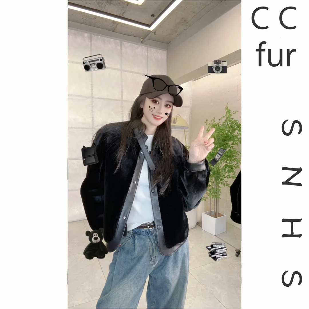 [CC FUR]"8053"设计师女洋气真皮皮衣羊毛皮外套冬季