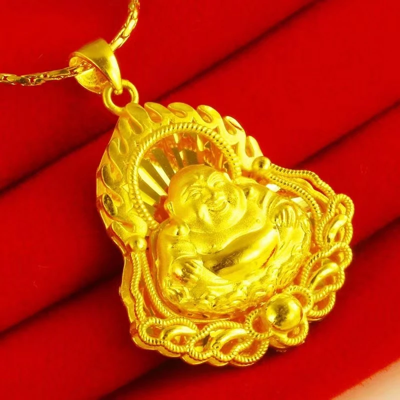 【老板娘珠宝专享】足金999火焰佛吊坠有钢印带证书