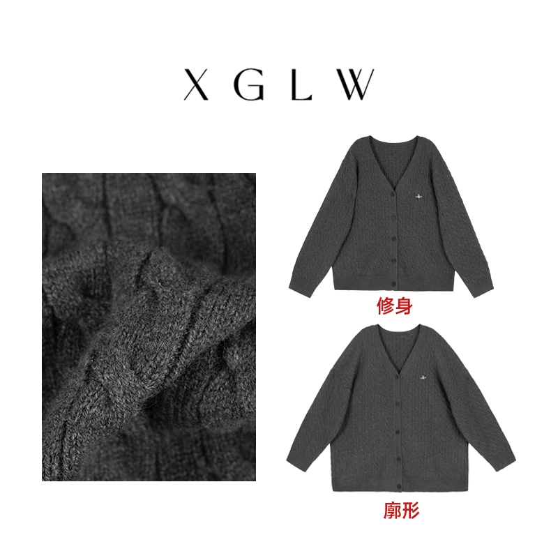 【高丽娃推荐】灰系智性~高智淡人P4R0009廓版P4R0008修身开衫毛衣