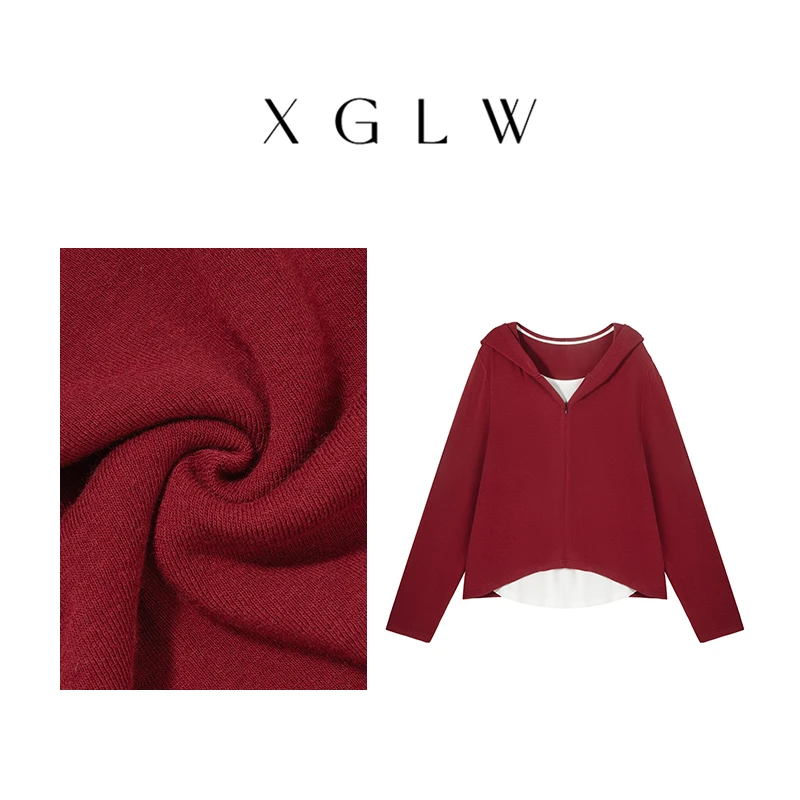 【高丽娃推荐】奶酪与威化~大码胖Mm枣红色假两件遮肚子上衣P4A0029