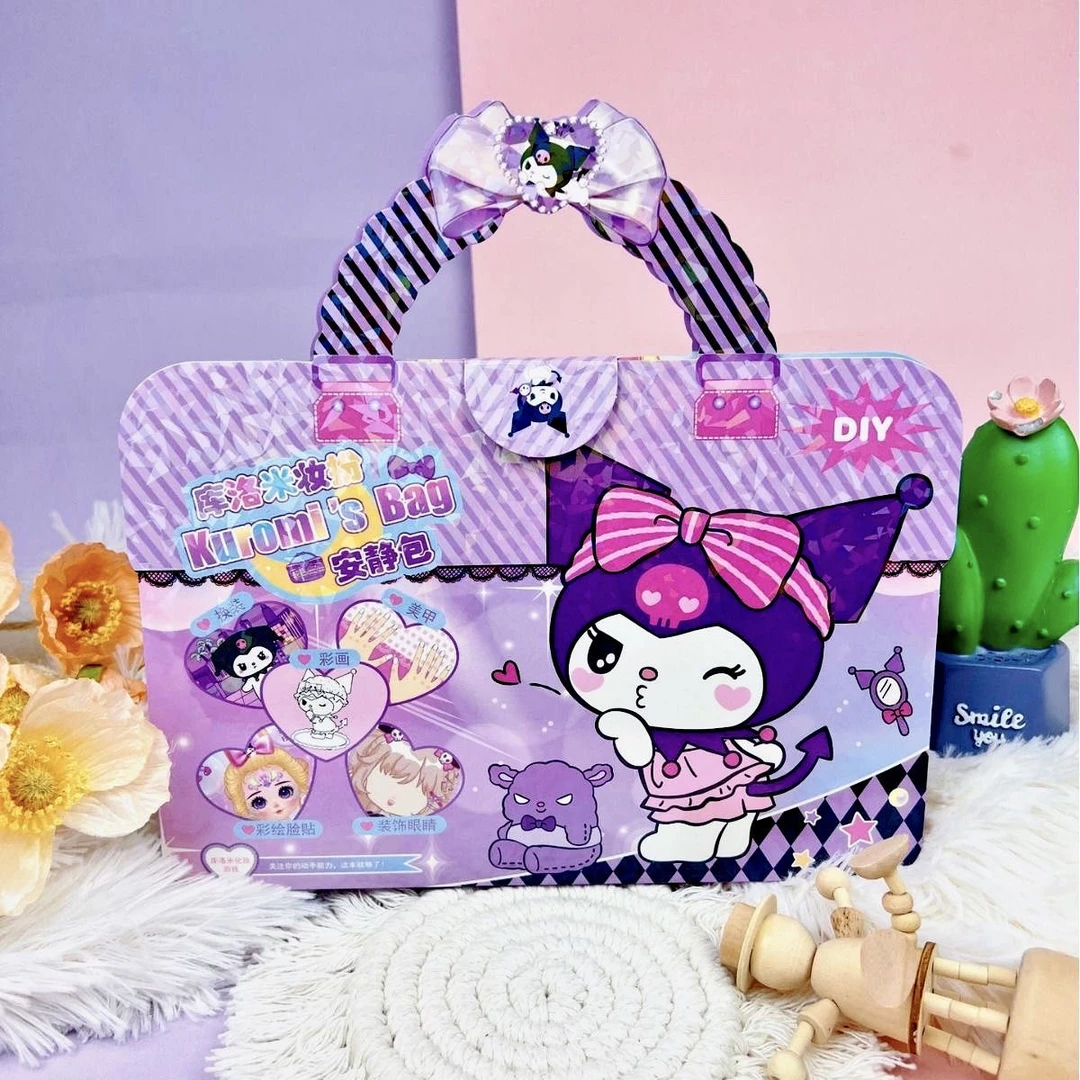 新款三丽鸥卡通美妆安静化妆包儿童DIY趣味精美线圈书本装扮玩具
