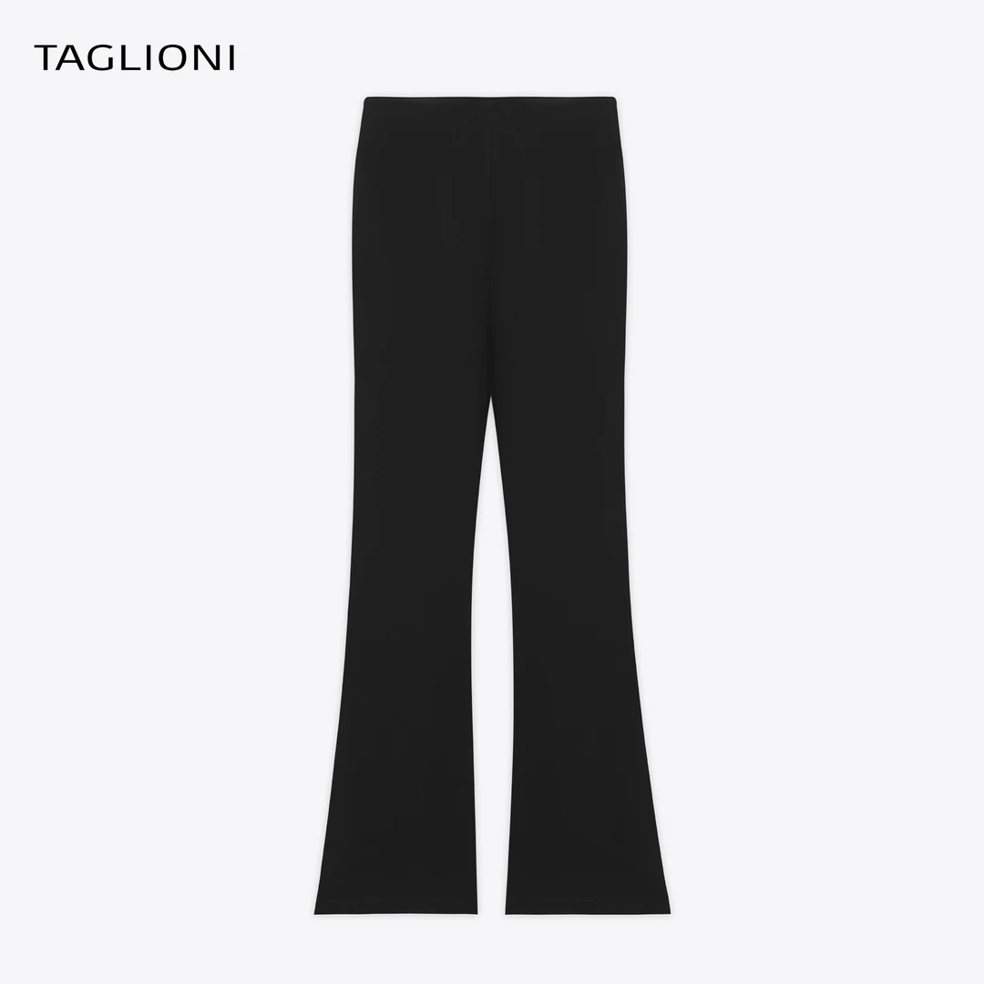 TAGLIONI春夏新款气质修身阔腿微喇裤设计师款（TAF24004）