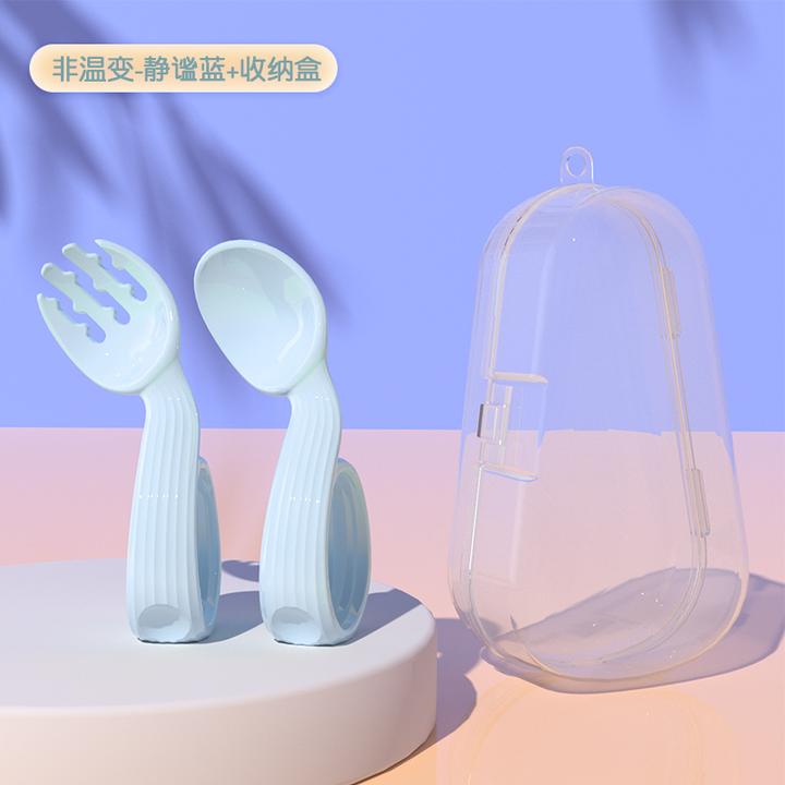 宝宝勺子自主进食弯头勺一岁婴儿吃饭训练勺学吃饭辅食勺