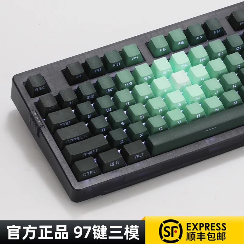 佐赫zh980绿蔷薇侧刻热插拔机械键盘有线蓝牙无线电竞游戏办公