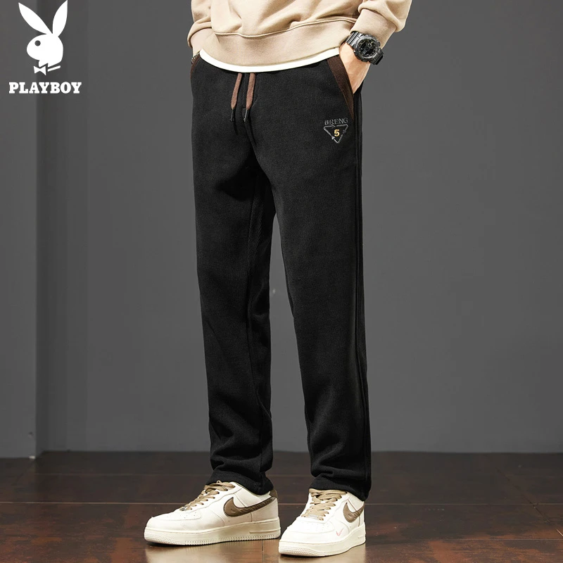 花花公子休闲裤男士春秋季新款宽松直筒垂感潮流百搭青年长裤子男