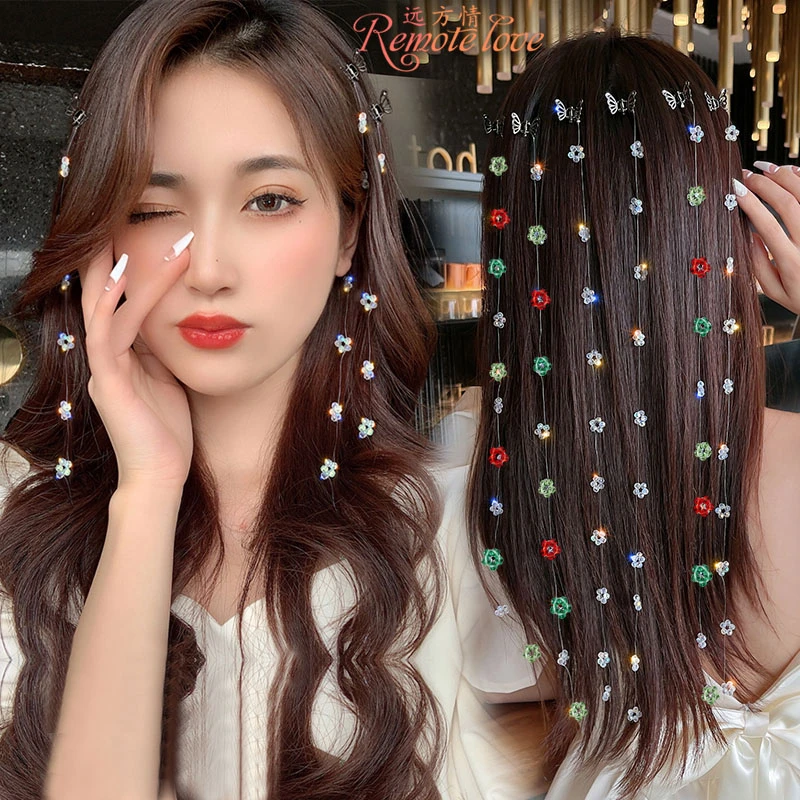 remote love/远方情超仙仿水晶花发链小抓夹甜美发饰T1110